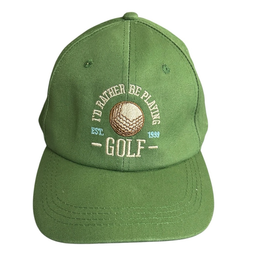 Men's Adjustable Green Golf Hat Embroidered Logo Classic Dad Cap New